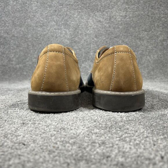 Bass Piedmont Men's Sz 11.5 Blue Brown Suede Corduroy Comfort Oxford Shoes Used - Picture 6 of 11